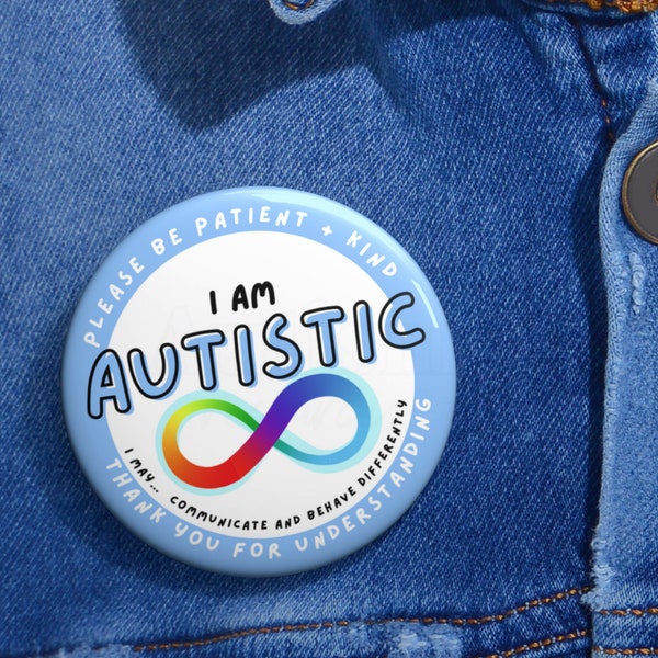 Autism Medical Alert ID Tag | Autism Awareness Pinback Button Badge | Autism Acceptance Pinback Button Badge | Autism Safety | I am Autistic