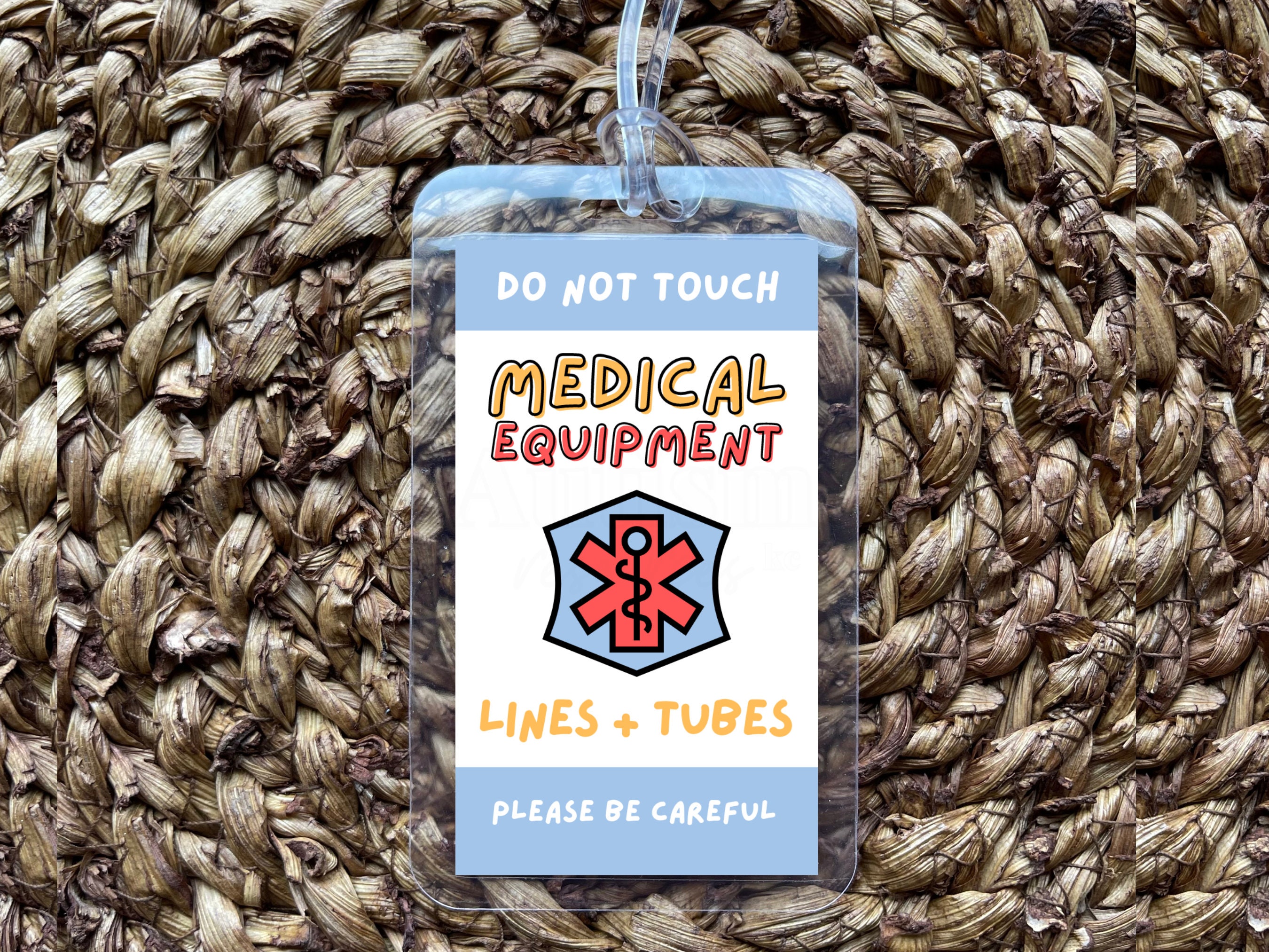 Medical Equipment Alert Tag | Lines and Tubes | Medical Tubing | Feeding Tube | IV tube | Chemo | Drain Tube | G-Tube alert | Ventilators