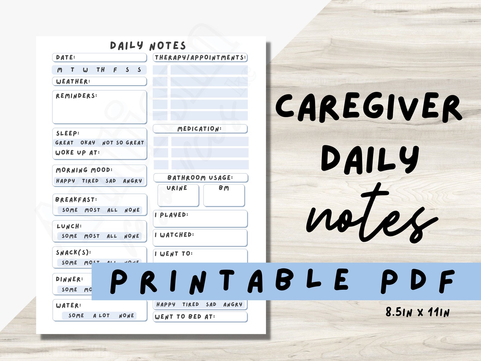 Autism Caregiver Printable Autistic Child Planner Medical Etsy