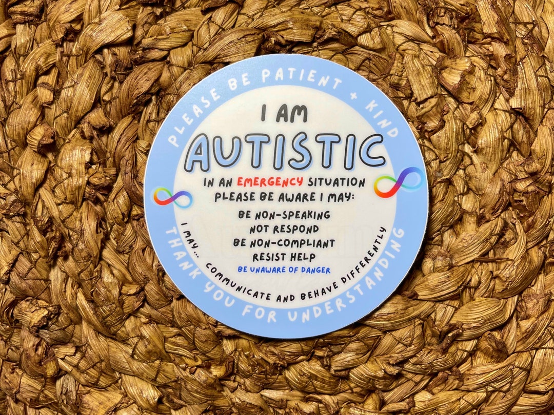 Non Verbal Autism Medical Alert Sticker Autism Car Seat Safety Sticker