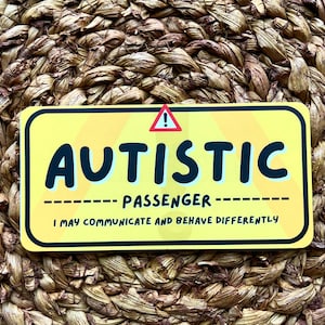 Autistic Passenger Vinyl Car Decal | Autism Awareness | Autistic Child On Board | Autism Car Seat Medical Alert | Autism Seat Belt Cover