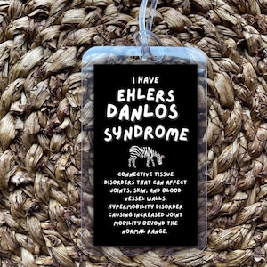 Ehlers-Danlos Syndrome EDS Hypermobility Disorder Chronic Joint Illness Awareness Medical ID Card Tag  Stroller Wagon Wheelchair Medical Tag