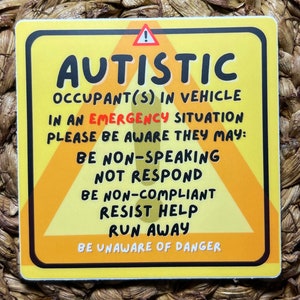 Non Speaking Autism Awareness Vinyl Car Decal | Autistic Child On Board | Autism Car Seat Medical Alert | Autism Seat Belt Cover | ASD Car