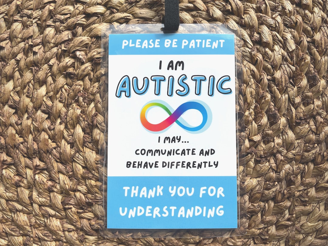 Autism Card Autistic Please Be Patient Autism Medical Alert ID Tag