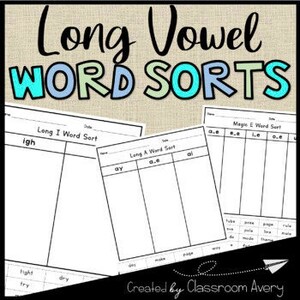Long Vowel Word Sorts