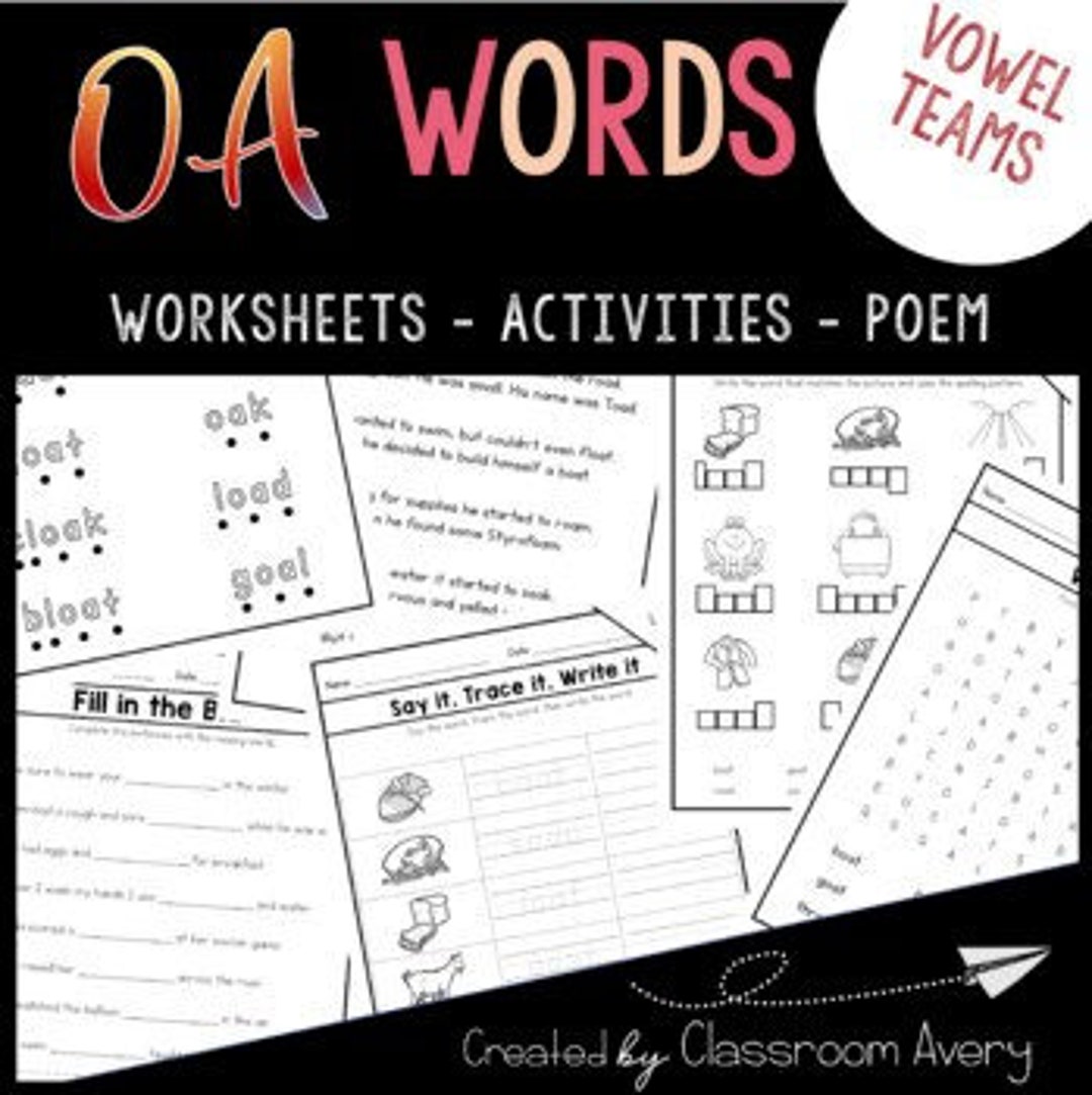 OA Words Activities & Word Work Long O Vowel Team - Etsy