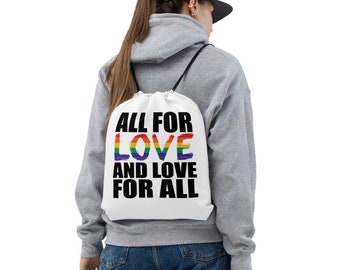 All for LOVE und Liebe für alle Kordelzugtasche