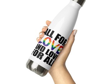 All for LOVE und Liebe für alle Edelstahl Wasserflasche