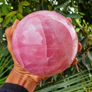 Hot Pink Crystal Ball, Love Stone Sphere, Fairy Pink Crystal Ball