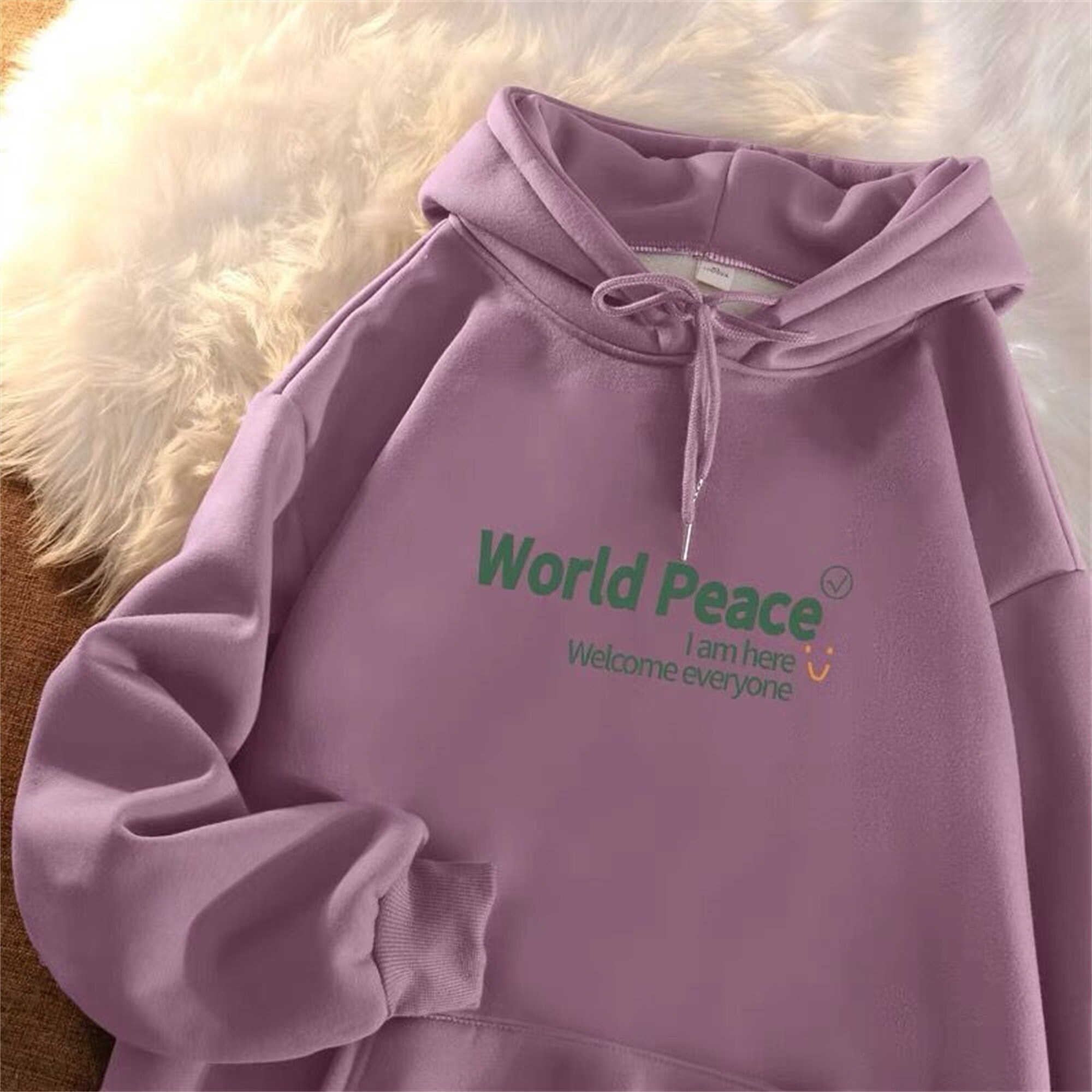 World Peace Spring and Fall Thin Couple Hoodies Hooded - Etsy