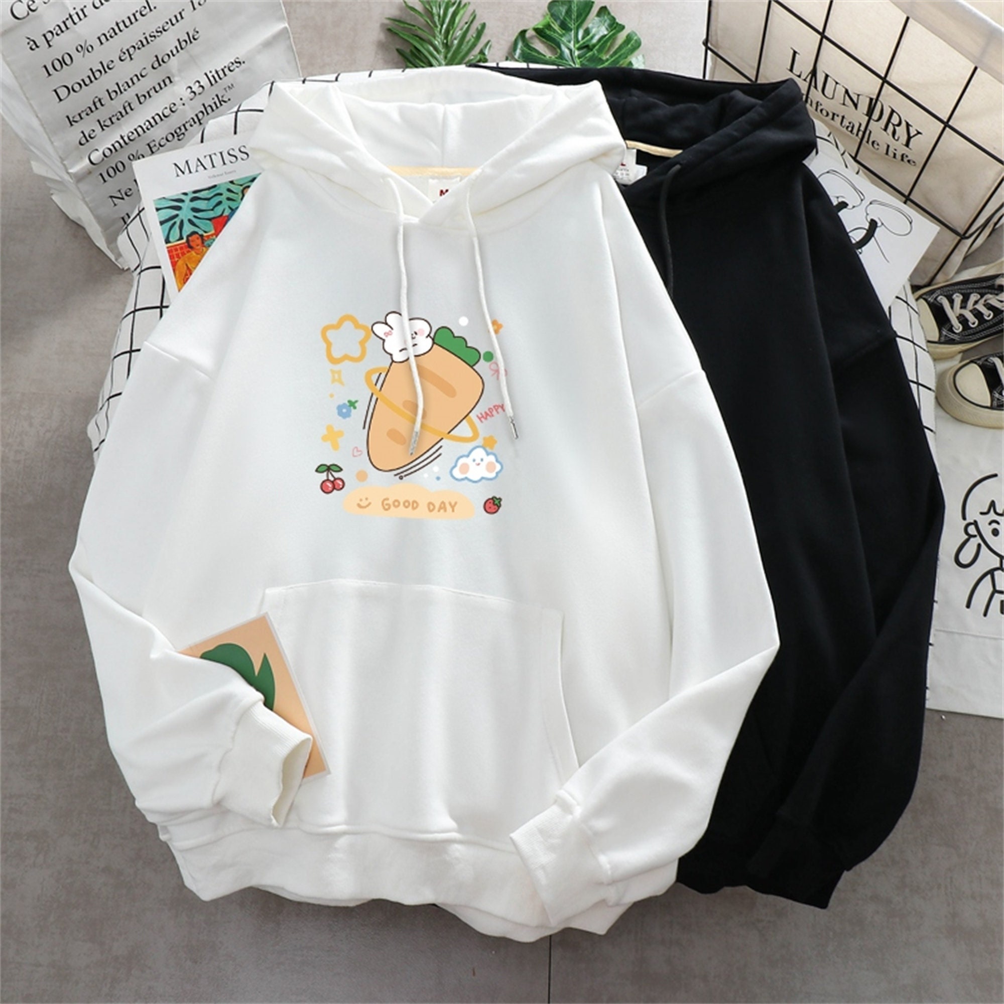 Cute Spring and Fall Thin Couple Hoodiesaesthetic Hoodie - Etsy Denmark