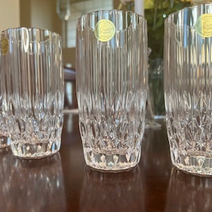Vintage Bretagne Crystal Highball Glasses, Set of 4, 5 5/8” Crystal Glassware, Cristal dArques Crystal Cocktail/Tumblers, NIB, Free Shipping