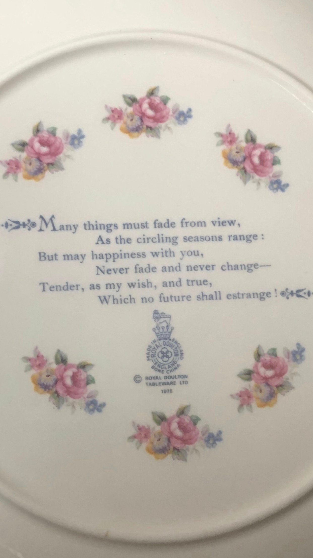 Royal Doulton VALENTINE Plate, Vintage Collector Plate, 1979 Girl on a