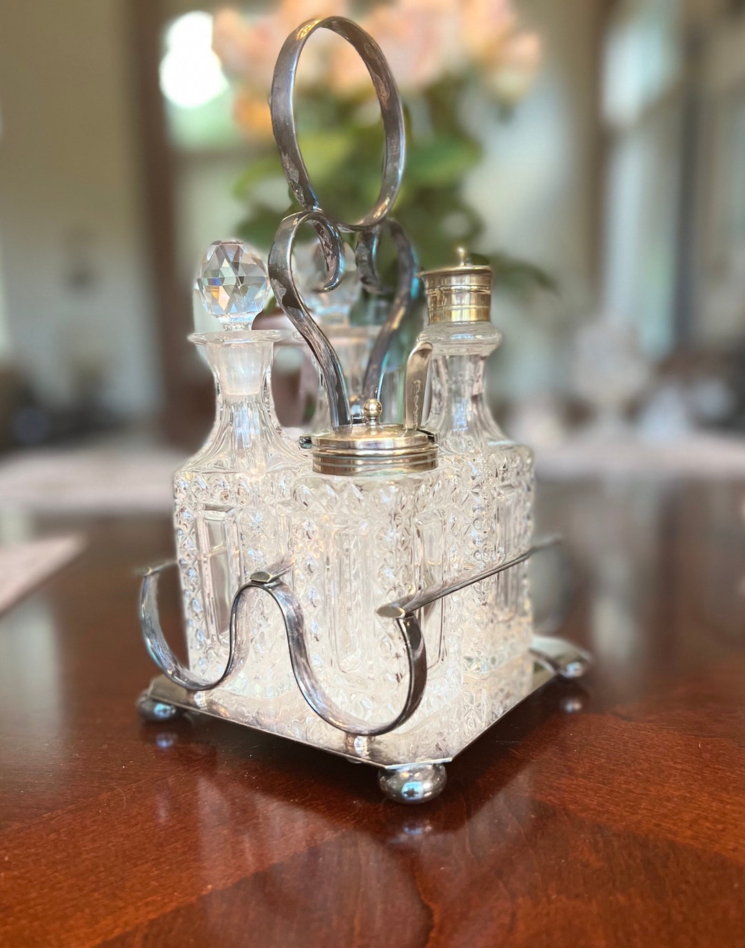 Elegant Victorian Vintage Cruet Set Antique Cruet Set Silver Etsy