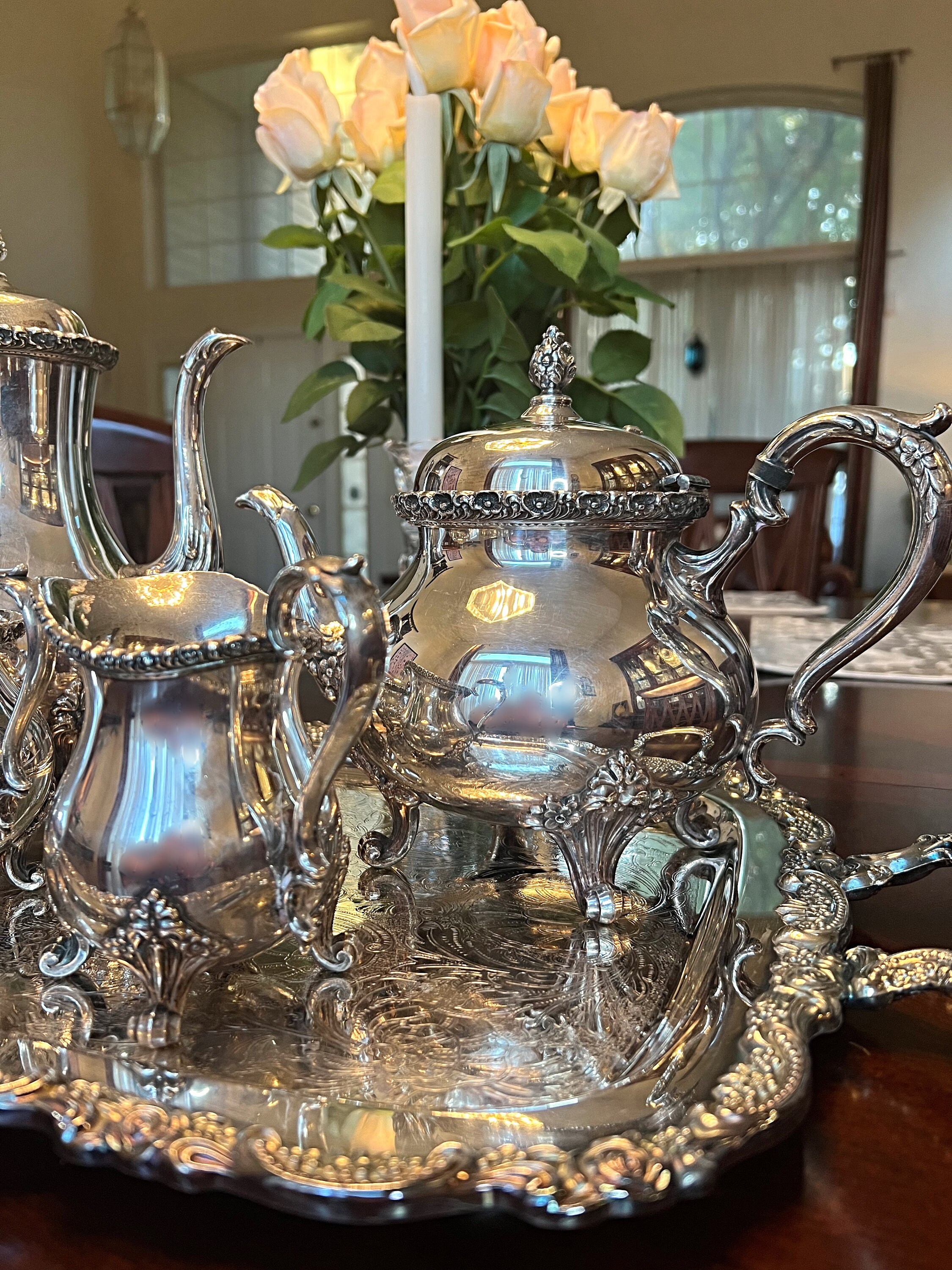 Vintage Wilcox Silverplate Tea Set: “du Barry Floral” Coffee