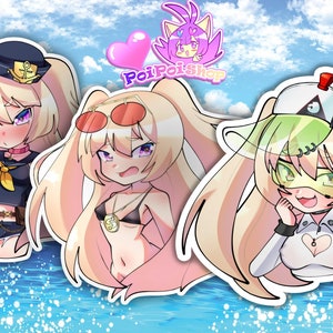 Colección de bustos de pegatinas Bache / Azur Lane / (Predeterminado, Estrella de la Velocidad Magnífica, Estrella Deportiva Llamativa) Vinilo [Holográfico/Mate] Troquelado