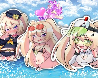 Bache | Azur Lane | Sticker Bust Collection (Default, Gorgeous Speed-Star, Showy Sports Star) Vinyl [Holographic/Matte] Die-Cut