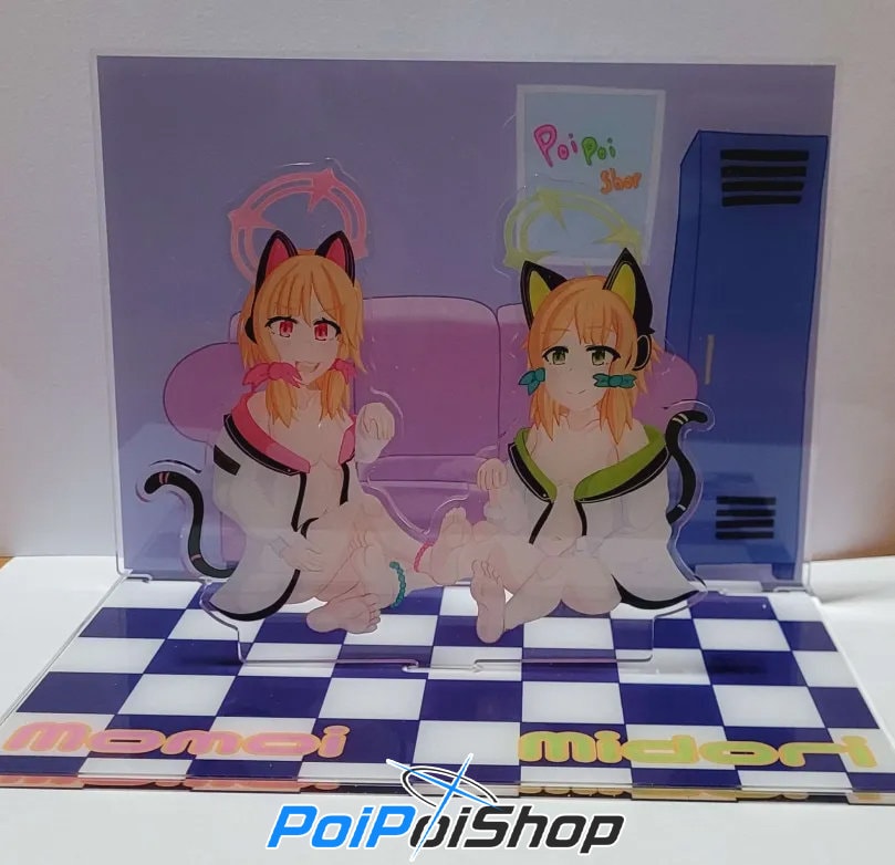 Momoi & Midori Saiba | Blue Archive Anime Standee Display Kawaii Cute Ecchi Big Gaming Decor