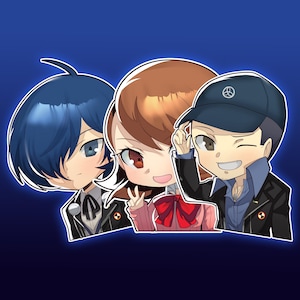 Makoto Yuki Yukari Takeba Junpei Iori | Persona 3 Reload | Anime Peekers Vinyl Stickers Matte/Holographic Waterproof Laminated UV-Resistant
