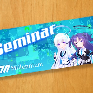 Yuuka Hayase & Noa Ushio | Blue Archive | Anime Car Bumper Sticker (Holographic/Matte) Laminated Waterproof Vinyl - Seminar Waifu Gacha Game