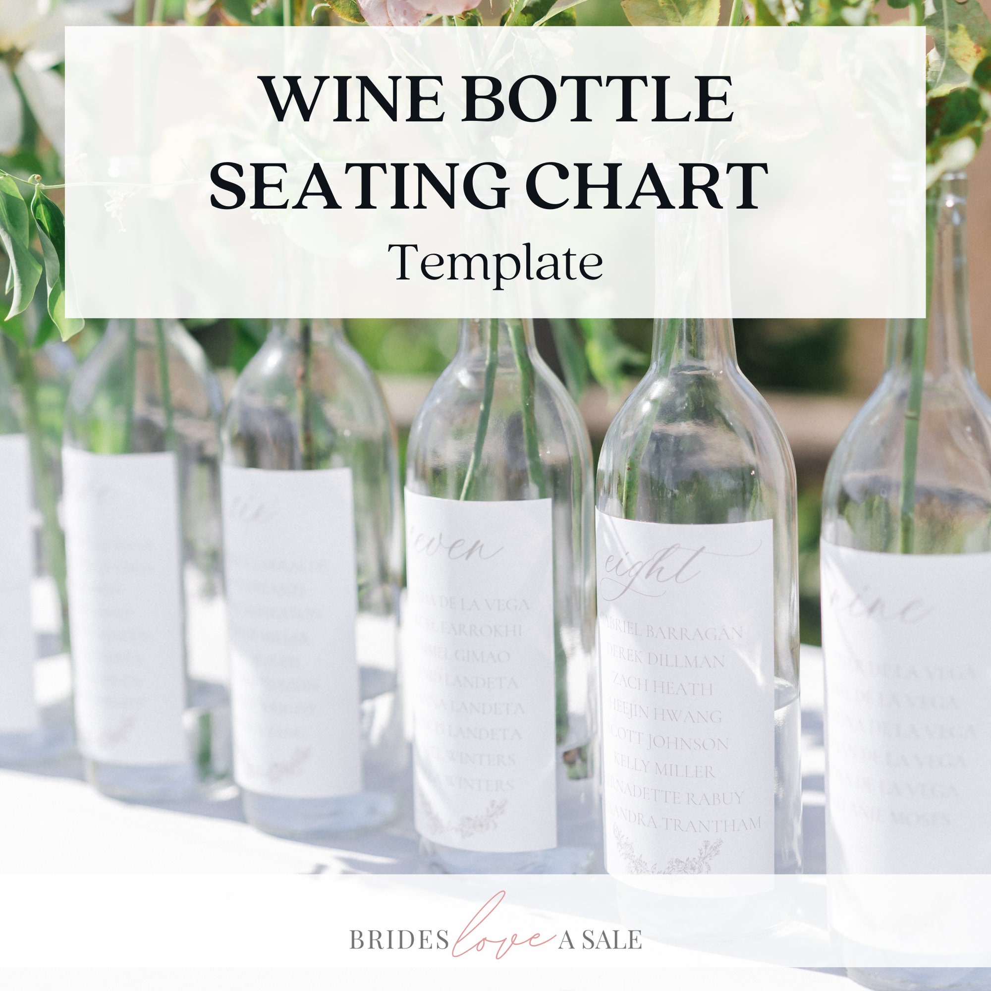 Wine Bottle Seating Chart Template Etsy
