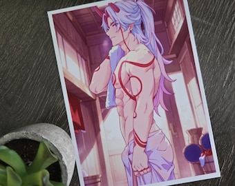 Bathhouse Arataki Itto | Anime-Style Art Print (5x7)
