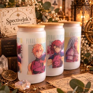 FF 7 Zack, Cloud och Sephiroth | 473 ml frostad Libbey-mugg