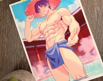 Bathhouse The Wanderer | Anime-Style Art Print (5x7)