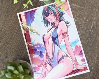 Beach Nefer | Anime-Style Art Print (5x7)