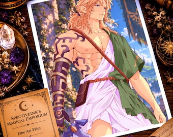 Lámina artística de anime Link Tears of the Kingdom, decoración de pared de juegos de fantasía de 5x7 pulgadas