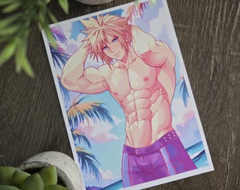 Beach Cloud | Anime-Style Art Print (5x7)