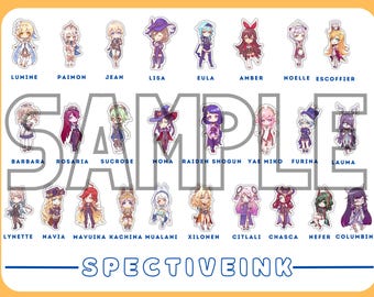 Chibi Female Genshin Stickers