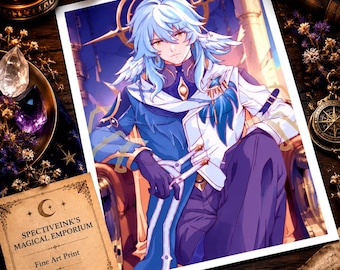 Lámina de arte anime del domingo, decoración de pared de juegos de fantasía de 5x7