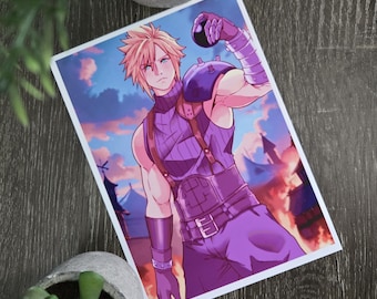 Cloud | Anime-Style Art Print (5x7)