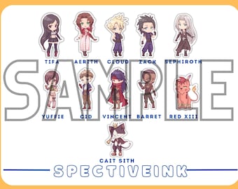 Chibi FF 7 Stickers