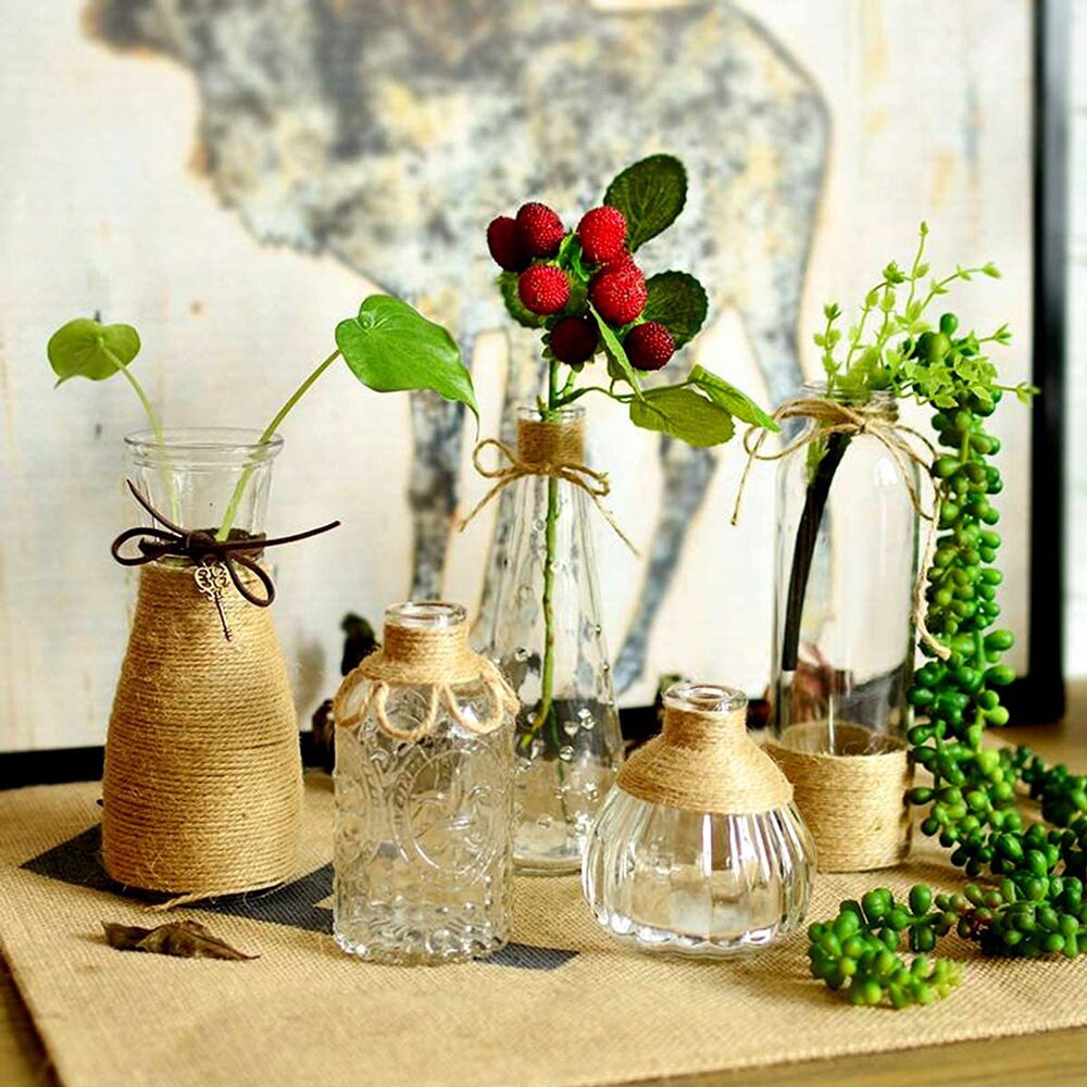Natural Jute Twine String Thin Ribbon Hemp Twine for Craft Plant Gift ...