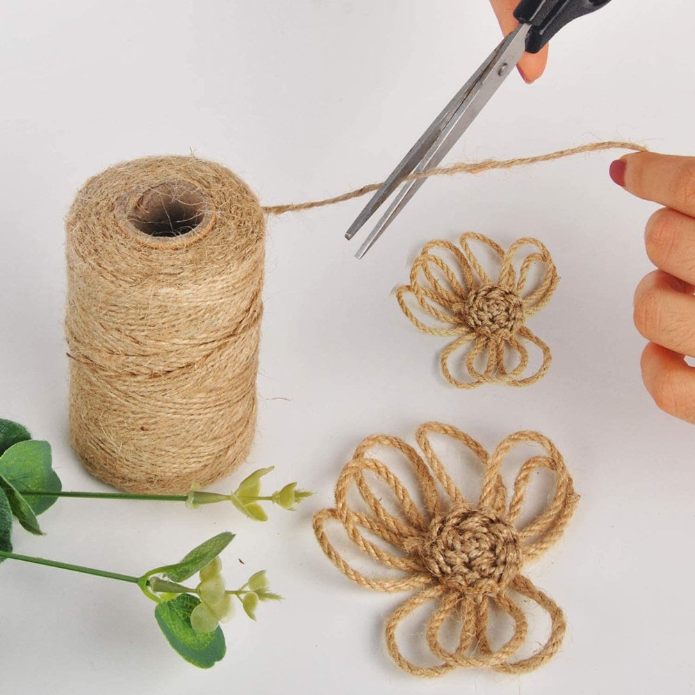 Natural Jute Twine String Thin Ribbon Hemp Twine for Craft Plant Gift ...