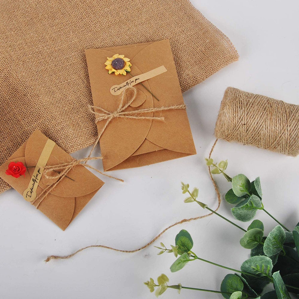 Natural Jute Twine String Thin Ribbon Hemp Twine for Craft Plant Gift ...