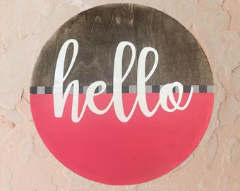 Hello Door Sign - Etsy