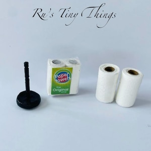 Toalhas de papel miniatura, rolo de cozinha com suporte