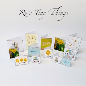 Miniature Dollhouse Easter Cards, Gift Wrap & Colouring Book - Digital file