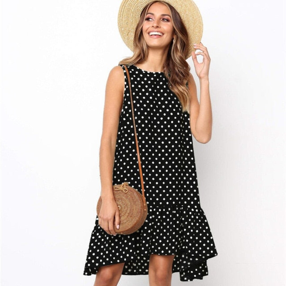 Women Summer Dress Polka Dot Chiffon Women's Summer - Etsy