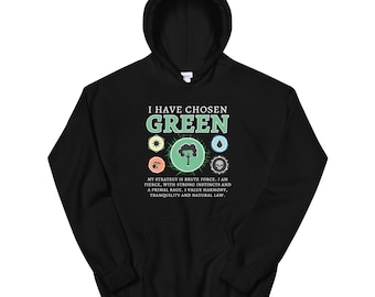 MTG Green Mana / Magic The Gathering / Geeky Tee Shop / Schwarzer Unisex Hoodie