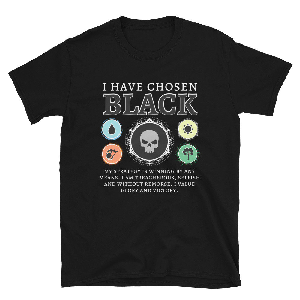 MTG Schwarz Mana T-Shirt / Magic The Gathering / Geeky Tee / Kurzärmeliges Unisex T-Shirt