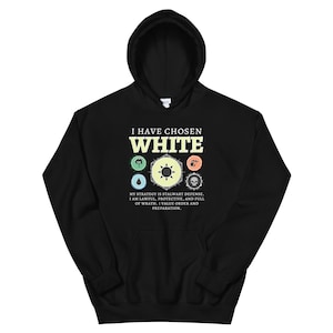 MTG Mana Bianco / Magic The Gathering / Geeky Tee Shop / Felpa con cappuccio unisex nera