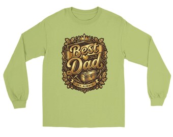 Best Dad Shirt | Vintage “Best Dad” Crest Long Sleeve Tee | Father’s Day Gift | New Dad Gift | Dad Birthday Present