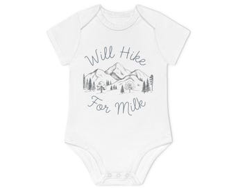 Will Hike For Milk Bodysuit | Mountain Nursery Baby Onesie