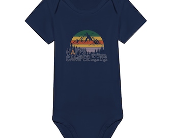 Happy Camper Baby Romper | Motorhome Camping First Birthday Outfit