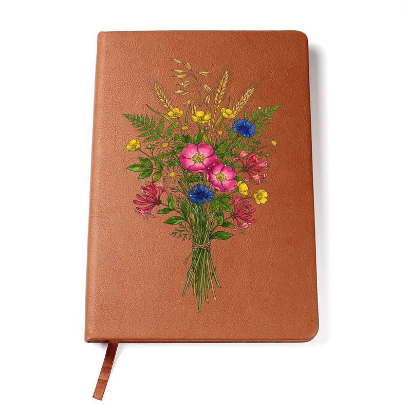 Floral Bouquet Vegan Leather Journal — 200 Lined Pages