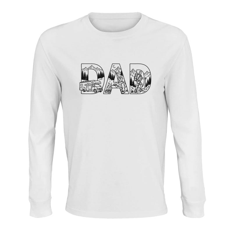 Dad Line Art Long Sleeve — Camping & Hiking